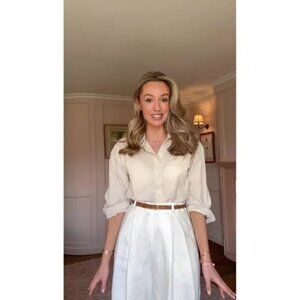 PARACHUTE Women's Linen Shirt in Bone Size Large